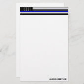Thin Blue Line - American Flag Specialized Custom Briefpapier (Voorkant / Achterkant)