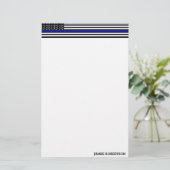 Thin Blue Line - American Flag Specialized Custom Briefpapier (Staand voorkant)