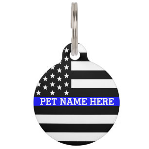 Thin Blue Line - American Flag Specialized Custom Huisdierpenning