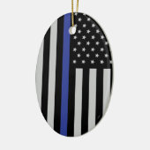 Thin Blue Line - American Flag Specialized Custom Keramisch Ornament (Links)