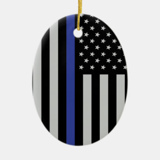 Thin Blue Line - American Flag Specialized Custom Keramisch Ornament
