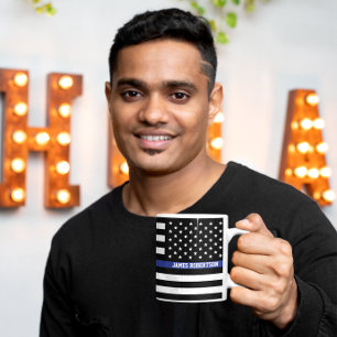 Thin Blue Line - American Flag Specialized Custom Koffiemok