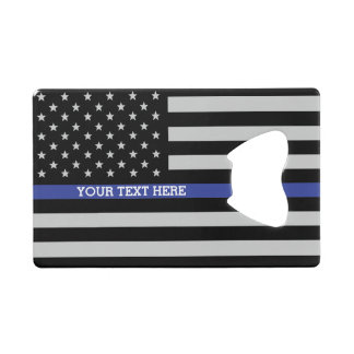Thin Blue Line - American Flag Specialized Custom Kredietkaart Flessenopener
