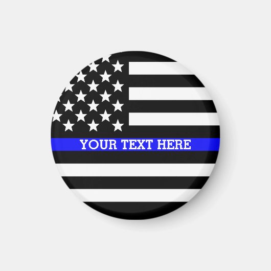 Thin Blue Line - American Flag Specialized Custom Magneet (Voorkant)
