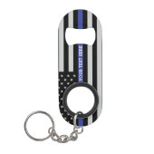 Thin Blue Line - American Flag Specialized Custom Mini Flessenopener (Voorkant)