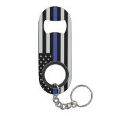 Thin Blue Line - American Flag Specialized Custom Mini Flessenopener (Achterkant)