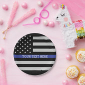 Thin Blue Line - American Flag Specialized Custom Papieren Bordje (Feest)