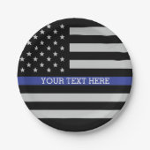 Thin Blue Line - American Flag Specialized Custom Papieren Bordje (Voorkant)