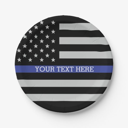 Thin Blue Line - American Flag Specialized Custom Papieren Bordje (Voorkant)