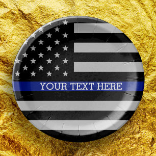 Thin Blue Line - American Flag Specialized Custom Papieren Bordje