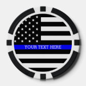 Thin Blue Line - American Flag Specialized Custom Poker Chips (Voorkant)