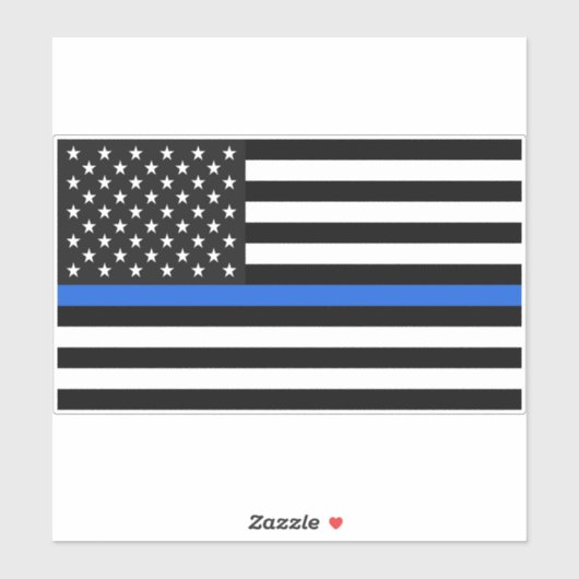 Thin Blue Line American Flag Sticker (Vel)