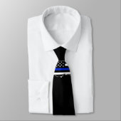 Thin Blue Line American Flag Stropdas (Gebonden)