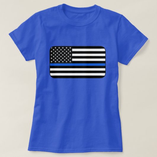 Thin Blue Line American Flag T-shirt (Design voorkant)