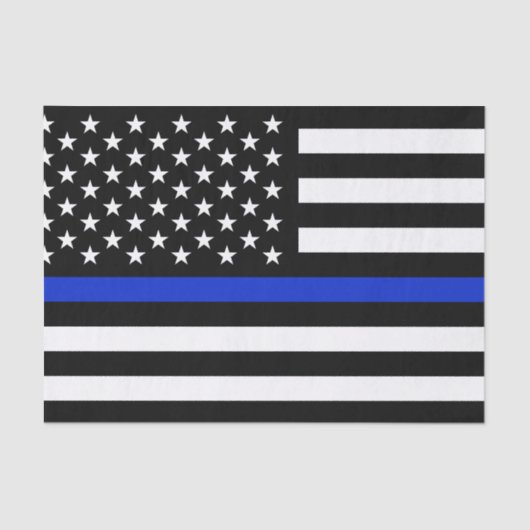 Thin Blue Line American Flag Tissuepapier (Voorkant)