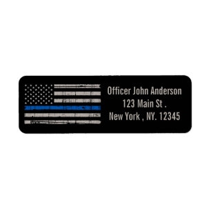 Thin Blue Line - American Flag USA Blue - Police Etiket