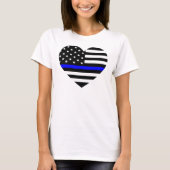 Thin Blue Line American Flag - Women's T-Shirt (Voorkant)