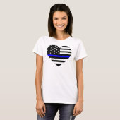 Thin Blue Line American Flag - Women's T-Shirt (Voorkant volledig)