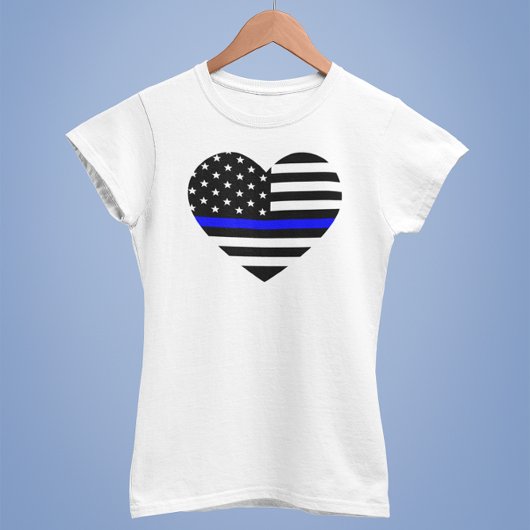 Thin Blue Line American Flag - Women's T-Shirt