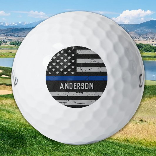 Thin Blue Line - Amerikaanse Amerikaanse Vlaggenpo Golfballen