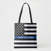 Thin Blue Line - Amerikaanse Canvas tas (Voorkant)