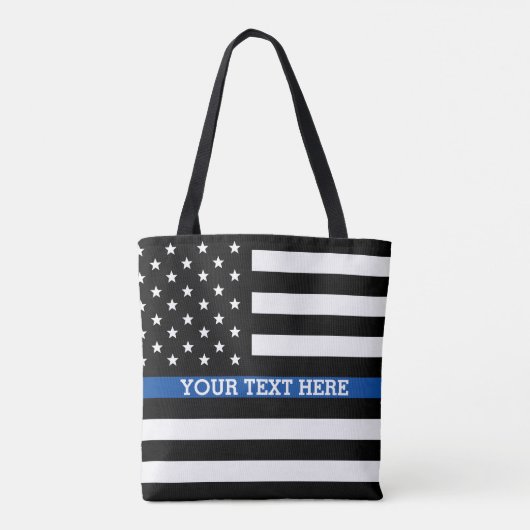 Thin Blue Line - Amerikaanse Canvas tas (Achterkant)