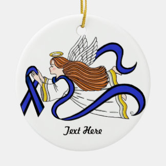 Thin Blue Line Angel Keramisch Ornament