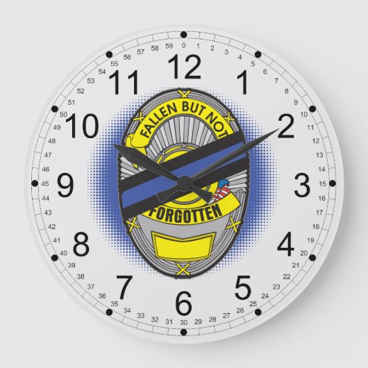 Thin Blue Line Badge Grote Klok (Voorkant)