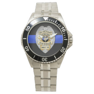 Thin Blue Line Badge Horloge