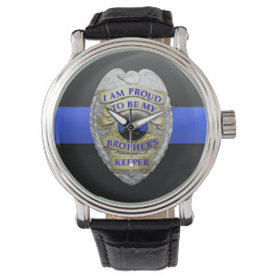 Thin Blue Line Badge Horloge