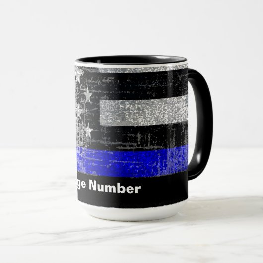 Thin Blue Line Badge# Mok (Voorkant rechts)