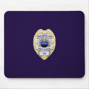 Thin Blue Line Badge Muismat