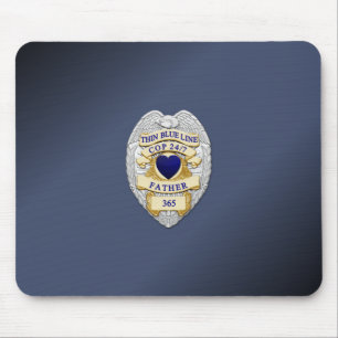Thin Blue Line Badge Muismat