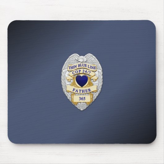 Thin Blue Line Badge Muismat (Voorkant)