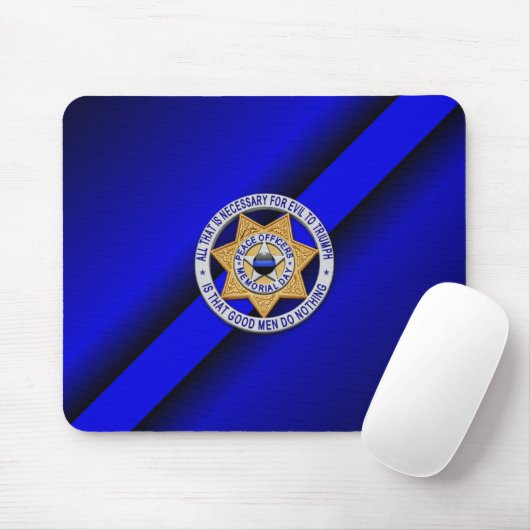 Thin Blue Line Badge Muismat (Met muis)