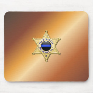 Thin Blue Line Badge Muismat