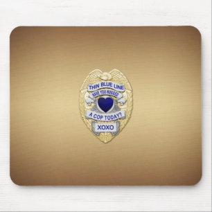 Thin Blue Line Badge Muismat
