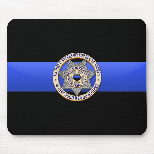 Thin Blue Line - Badge Muismat (Voorkant)
