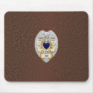 Thin Blue Line Badge Muismat
