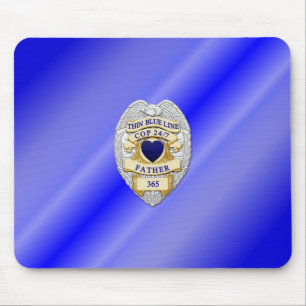 Thin Blue Line Badge Muismat