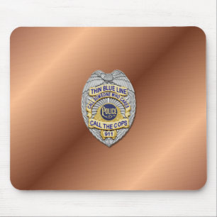 Thin Blue Line Badge Muismat