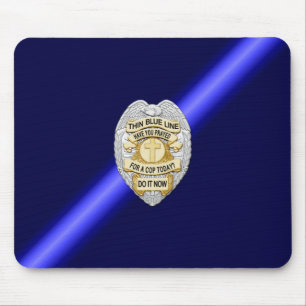 Thin Blue Line Badge Muismat
