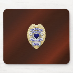 Thin Blue Line Badge Muismat