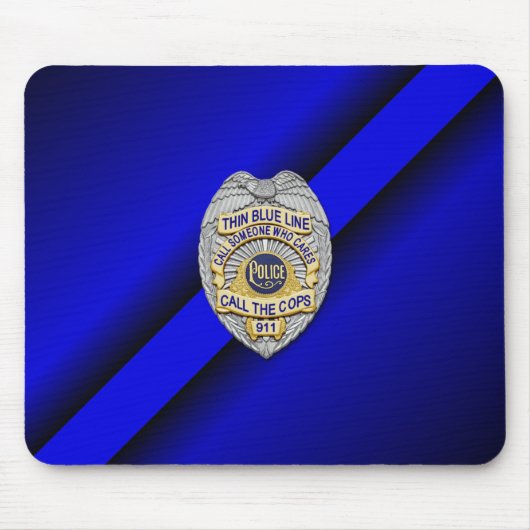 Thin Blue Line Badge Muismat (Voorkant)