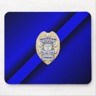 Thin Blue Line Badge Muismat