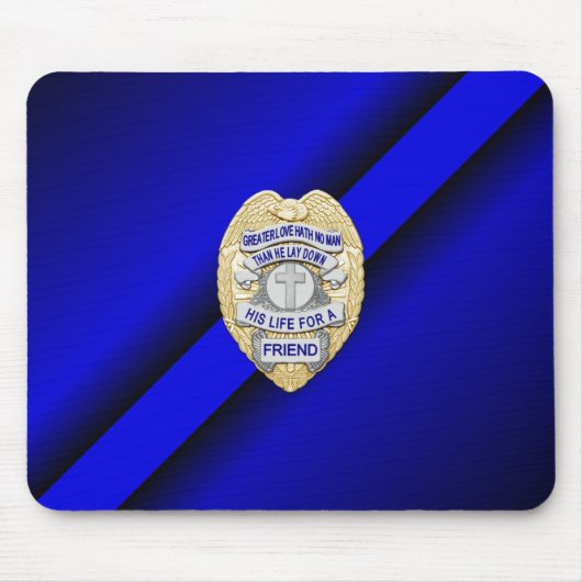Thin Blue Line Badge Muismat (Voorkant)