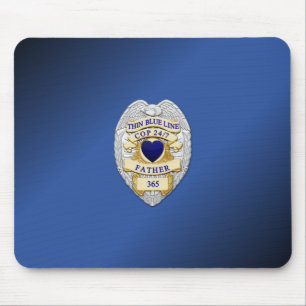 Thin Blue Line Badge Muismat