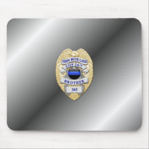 Thin Blue Line Badge Muismat