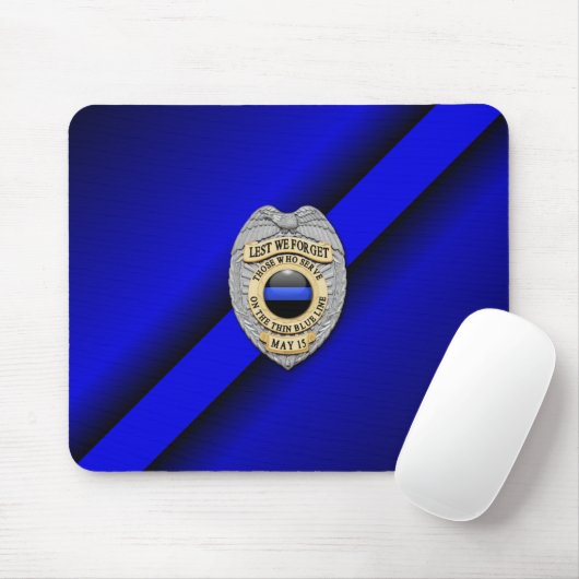 Thin Blue Line Badge Muismat (Met muis)