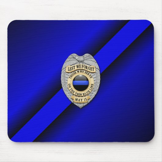 Thin Blue Line Badge Muismat (Voorkant)